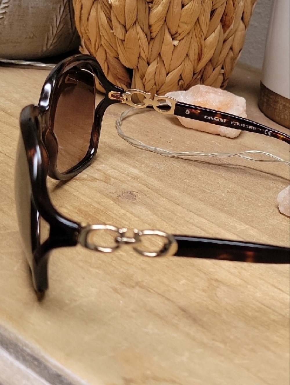 COACH Kissing C Tortoiseshell Brown Womans Sunglasses - Picture 5 of 7